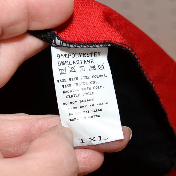 Plus Size 1XL Black & Red Long Sleeve Peplum Ruffle Casual Blazer Jacket - Picture 11 of 14